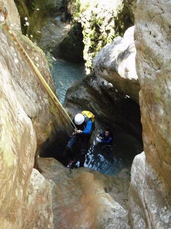 rapel en el Barranco Fornocal