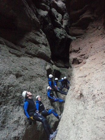 Barranquismo en el barranco Palomeras del Fornocal